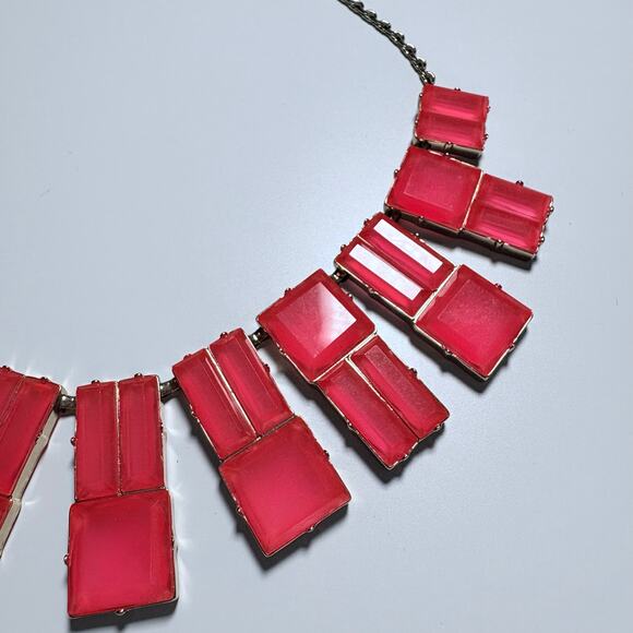 Kate Spade Y2K Hot Chip Necklace - Gold Plated Geometric Stone Statement Jewelry - Picture 2 of 7